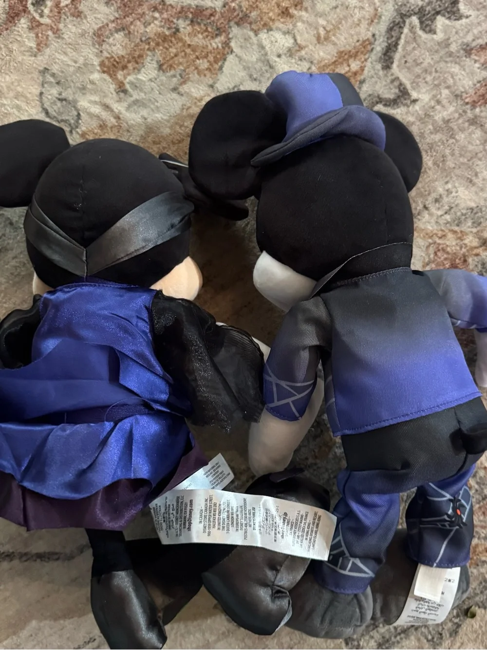 Disney Mickey & Minnie Plush Duo in Purple & Black Halloween Outfits